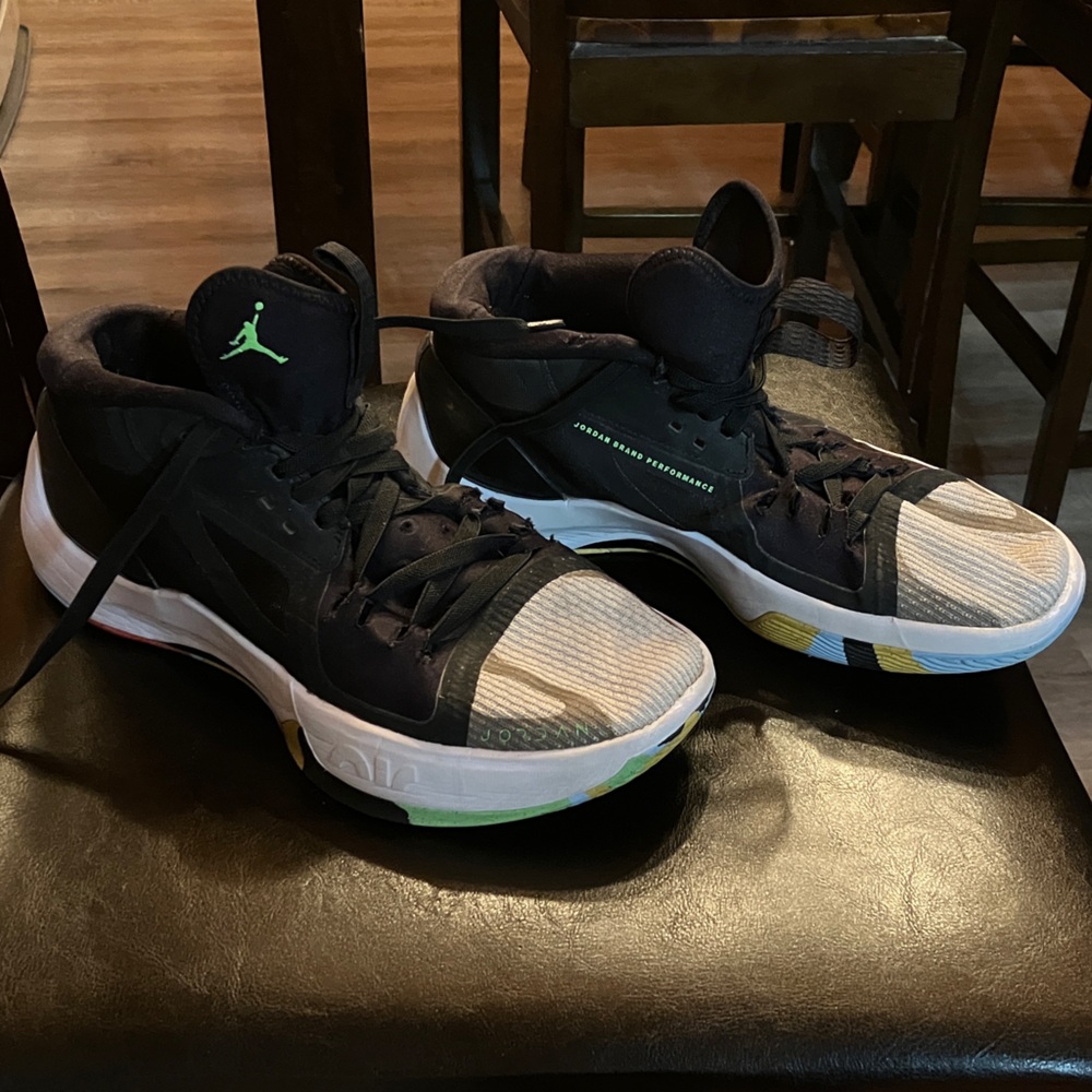 Jordan Black and White Athletic Shoes